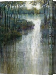 Pond Canvas Paintings - Pond Reflections by Michael Longo