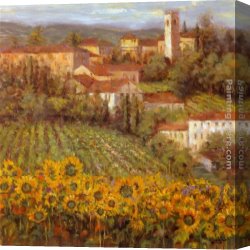 Village Canvas Paintings - Provencal Village IV by Michael Longo