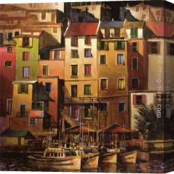 Mediterranean Shipping Canvas Paintings - Mediterranean Gold by Michael O'Toole