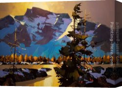 Marshal Ney on Horseback Fighting The Wind Canvas Paintings - Wind Change - Howe Sound by Michael O'Toole