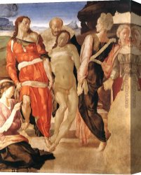 Michelangelo Buonarroti Canvas Paintings - Entombment by Michelangelo Buonarroti