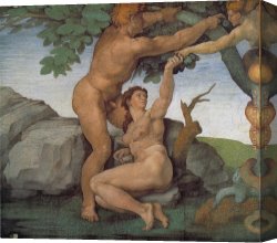 Genesis The Fall And Expulsion From Paradise The Original Sin Canvas Paintings - Genesis The Fall and Expulsion from Paradise The Original Sin by Michelangelo Buonarroti