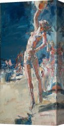 Impasto Canvas Paintings - Beach Voleyball by Misti Pavlov