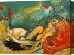 Impasto Canvas Paintings - Chinese Cushion by Misti Pavlov
