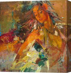 Impasto Canvas Paintings - Firebird by Misti Pavlov