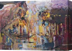 Impasto Canvas Paintings - Hot Evening by Misti Pavlov