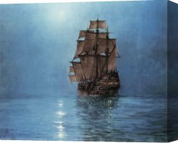 Dawson Canvas Paintings - Crescent Moon by Montague Dawson
