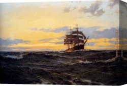 Evening Mood Canvas Paintings - Evening Shadows by Montague Dawson