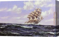 Dawson Canvas Paintings - The Abner Coburn. Fair Weather by Montague Dawson