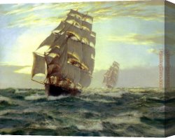Flying Canvas Paintings - The Flying Cloud by Montague Dawson