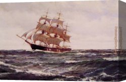 The Glorious Lightning Canvas Paintings - The Glorious Sea by Montague Dawson