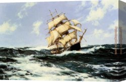 Pacific Canvas Paintings - The Pacific Combers on the Open Seas by Montague Dawson