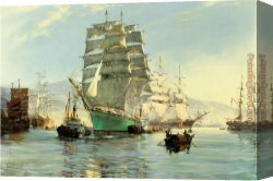 Dawson Canvas Paintings - Thermpyde Leaving Foochow by Montague Dawson
