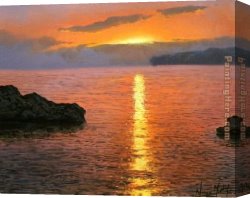 Montllor Canvas Paintings - CALOR DE LA SALIDA DEL SOL by Navarro Montllor