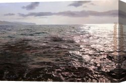 Montllor Canvas Paintings - LUZ DE LA LUNA LLENA by Navarro Montllor