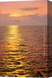 Montllor Canvas Paintings - UNA SALIDA DEL SOL DE ORO by Navarro Montllor