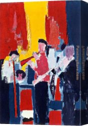 Nicolas-sebastien Adam Canvas Paintings - Jazz Musicians by Nicolas De Stael