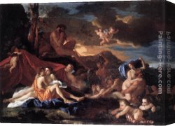 Galatea Canvas Paintings - Acis and Galatea by Nicolas Poussin