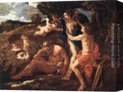 Daphne Canvas Paintings - Apollo and Daphne by Nicolas Poussin