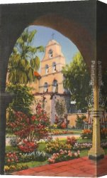 Norman Parkinson Canvas Paintings - Grounds, Old Mission de Alcala, San Diego, California by Norman Parkinson