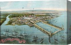 Norman Parkinson Canvas Paintings - Illustration of Jamestown Exposition, Virginia by Norman Parkinson