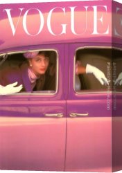 Autumn Canvas Paintings - Vogue Cover, Autumn Fuchsia by Norman Parkinson