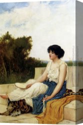 Oliver Canvas Paintings - A Seated Muse by Oliver Rhys