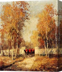 Eduard Canvas Paintings - The Hunt by Otto Eduard Pippel