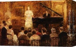 Eduard Canvas Paintings - The Recital by Otto Eduard Pippel