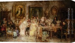 Wedding Canvas Paintings - The Wedding Party by Pablo Juan Salinas