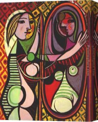 Mirror Canvas Paintings - Girl Before a Mirror by Pablo Picasso