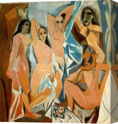 Le Depart En Voyage De Noces Canvas Paintings - Les Demoiselles dAvignon by Pablo Picasso