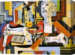 Painter in His Studio Canvas Paintings - Studio with Plaster Head by Pablo Picasso