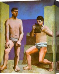 Boy Lighting a Pipe Canvas Paintings - The Pipes of Pan by Pablo Picasso