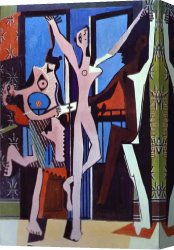 Dancer Canvas Paintings - Three Dancers by Pablo Picasso