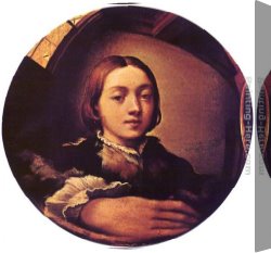 Mirror Canvas Paintings - Self-portrait in a Convex Mirror by Parmigianino