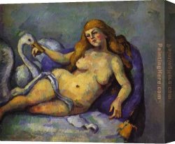 Leda Atomica Canvas Paintings - Leda with Swan by Paul Cezanne