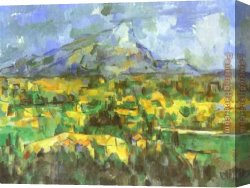 Mount Etna From Taormina Canvas Paintings - Mount Sainte-Victoire by Paul Cezanne