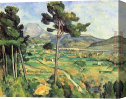 Mount Etna From Taormina Canvas Paintings - Mount Sainte-Victoire Seen from Bellevue by Paul Cezanne