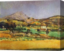 Mount Etna From Taormina Canvas Paintings - Plain by Mount Sainte-Victoire by Paul Cezanne