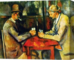 Card Canvas Paintings - The Card Players by Paul Cezanne