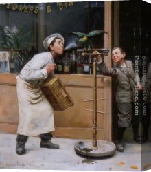 Joseph-charles-paul, Prince Napol Canvas Paintings - Teasing the Parrot by Paul Charles Chocarne-Moreau