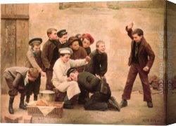 Joseph-charles-paul, Prince Napol Canvas Paintings - The Spanking by Paul Charles Chocarne-Moreau