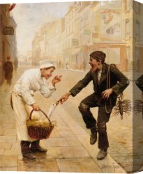 Joseph-charles-paul, Prince Napol Canvas Paintings - The Unexpected Surprise by Paul Charles Chocarne-Moreau