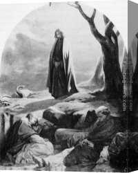 Delaroche Canvas Paintings - Christ in the garden of Gethsemane by Paul Delaroche