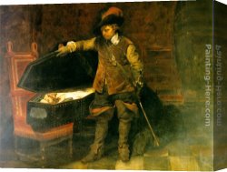 Delaroche Canvas Paintings - Cromwell and Charles I by Paul Delaroche