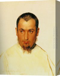 Delaroche Canvas Paintings - Head of a Camoldine Monk by Paul Delaroche