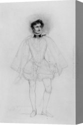 Delaroche Canvas Paintings - Pencil Study by Paul Delaroche