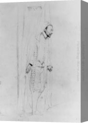 Delaroche Canvas Paintings - Pencil Study III by Paul Delaroche