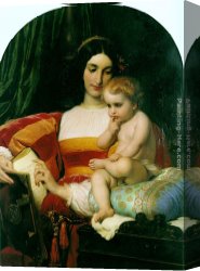 Childhood Sweethearts Canvas Paintings - The Childhood of Pico della Mirandola by Paul Delaroche